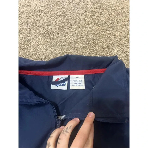 Majestic Boston Red Sox Mens Zip Up Jacket Size‎ MT Training Warm Up Windbreaker - Picture 5 of 11